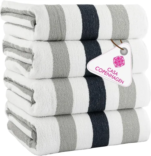 Miniatura 14 de CASA COPENHAGEN Juego de 6 toallas de palomitas de maíz, color azul polvoriento, 21.16 oz/m², 2 toallas de baño, 2 toallas de mano y 2 toallas