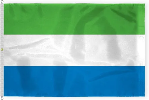 Miniatura 10 de AGAS - Bandera de cortesía de Sierra Leona de 12 x 18 pulgadas, mini bandera de Sierra Leona, de nailon pesado, ojales de latón con doble costura