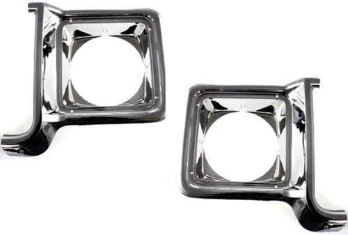 Miniatura 7 de Para puerta de faros delanteros Chevy K10 1975 1976 1977 lado del conductor Redondo Cromo y plateado oscuro pintado GM2512134 376627