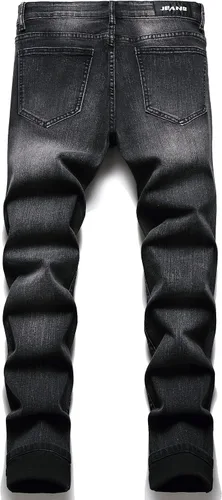 Miniatura 2 de OIIIO Jeans elásticos rasgados de ajuste regular para hombre