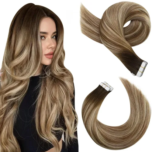 Miniatura 52 de Moresoo Extensiones de cabello humano real con cinta adhesiva, sin costuras, #1 negro azabache, 20 piezas, 1.76 oz (50 g), 24 pulgadas