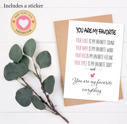 Miniatura 3 de Tarjeta de San Valentín para él, ella, tarjeta de felicitación romántica para marido, esposa, novio, novia, tarjeta de aniversario plegada de 5 x 7
