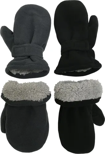 N'Ice Caps - Guantes de felpa con forro de sherpa, fáciles de poner para niños pequeños y bebés - Paquete de 2 pares.