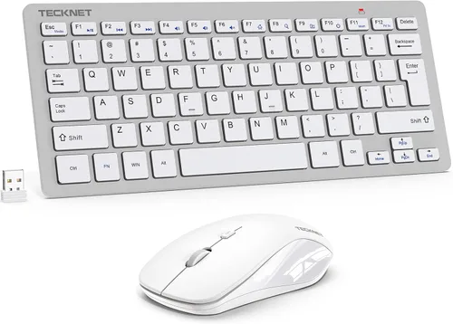 Miniatura 10 de TECKNET Combo de Teclado y Ratón Inalámbrico, Mini Teclado de Computadora Inalámbrico y Conjunto de Ratón 2.4GHz, 1600 DPI Ajustable Silencioso