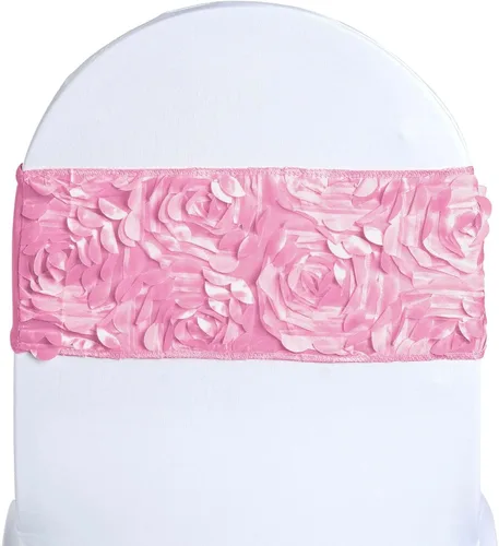 Miniatura 4 de 10 rosetas de satén azul polvoriento en fajas elásticas de elastano para silla, suministros de decoración de recepción para ceremonia de boda