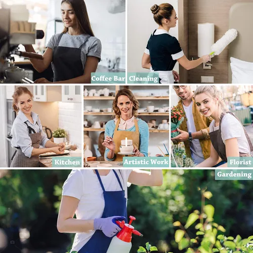 Delantal japonés para mujer con 2 bolsillos de lino con espalda cruzada lindo vestido para cocina, jardinería, pintura