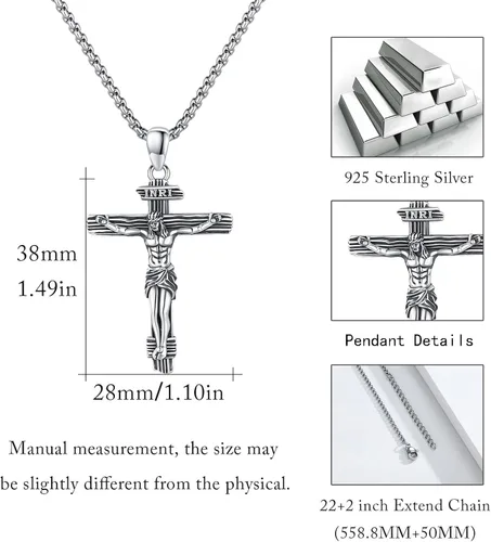 Miniatura 559 de Collar de plata de ley 925 con medalla de San Patrón, colgante de protección católica, amuleto, joyería religiosa para hombres y mujeres