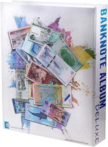 Miniatura 4 de Banknote World Álbum Deluxe para coleccionar monedas, azul, 300 bolsillos