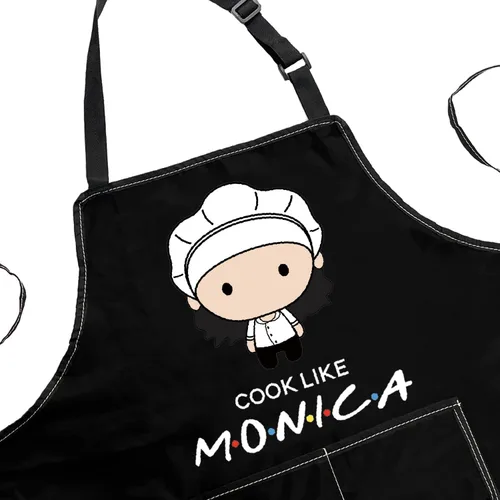 Miniatura 5 de POFULL Delantal inspirado en programas de televisión Cocine Like Monica Apron Friends Theme Gift