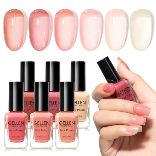 Miniatura 39 de GELLEN Juego de Esmalte de Uñas en 4 Colores Negro, Blanco, Gris & Base y Capa Superior, Esmalte de Uñas de Tendencia Otoño/Invierno Negro, Blanco