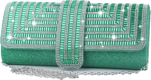 ELDA Bolsos de mano para mujer, bolsos de noche brillantes formales para fiesta, diamantes de imitación, boda, cóctel, baile de graduación