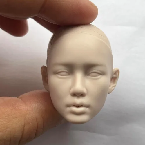 Miniatura 17 de Esculpa de cabeza femenina a escala 1/6, Beauty Girl sin pintar, tallada en la cabeza para cuerpo de figura de acción PH TBL JO de 12 pulgadas (C)