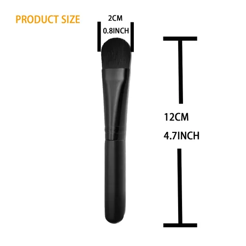 Miniatura 6 de Cepillo de aplicación de máscara facial, cerdas negras suaves y flexibles, cepillo de fibra hecha a mano, herramienta cosmética para loción