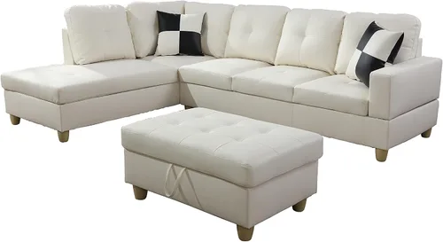 Miniatura 4 de Juego de sofá modular F091-F094 Crema Blanco