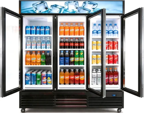 Miniatura 14 de Refrigerador comercial de bebidas, refrigerador de 7 pies cúbicos pequeños delgados de una sola puerta de vidrio con estantes ajustables de luz LED