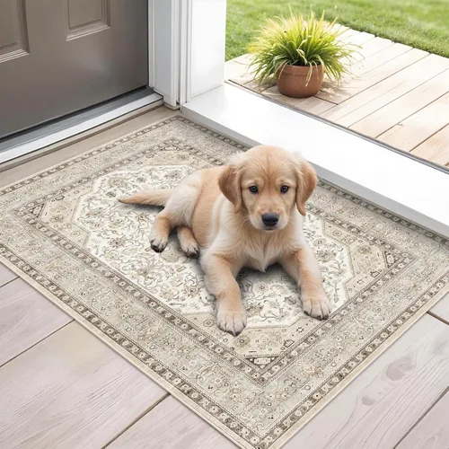 Miniatura 34 de Alfombras de área 9x12 para sala de estar: Alfombra oriental lavable de 108 pies cuadrados para dormitorio - Alfombra de pelo bajo ultra delgada