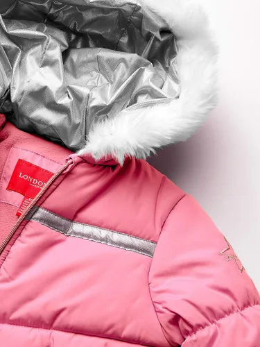 Miniatura 2 de LONDON FOG - Traje de nieve para niña con overol y chaqueta inflada