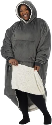 Miniatura 9 de THE COMFY Original - Manta de forro polar de microfibra con forro sherpa, diseño de gran tamaño con capucha y bolsillo de Shark Tank