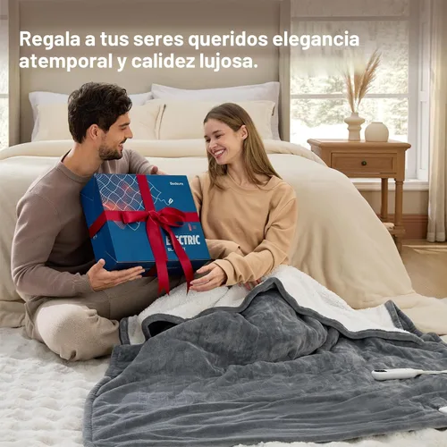 Miniatura 4 de Bedsure - Manta eléctrica con control dual, térmica, tamaño matrimonial, de pelo sintético suave con 10 ajustes de tiempo, 10 ajustes de calor