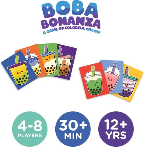 Miniatura 2 de Aquarius Juego de cartas Boba Bonanza, juego de cartas Boba Bonanza, gran diversión familiar, a partir de 6 años, con licencia