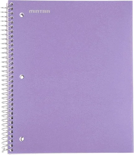 Miniatura 4 de Mintra Office Cuadernos de espiral duraderos, 3 materias (lavanda, verde salvia, salmón, rayas universitarias, paquete de 3)