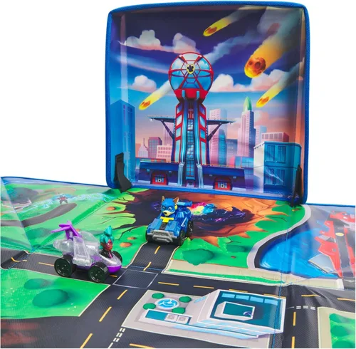 Miniatura 7 de Paw Patrol: The Mighty Movie, Paquete de Regalo de Alfombra de Juego Pup Squad con Mighty Pups Chase & Vee Pup Squad Racer Autos de Juguete