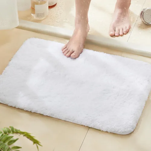 Miniatura 45 de TECHMILLY Alfombras Corredoras de Baño Super Suaves Peludas, Alfombras de Baño de Microfibra Gruesas Antideslizantes Absorbentes, Tapete de Baño
