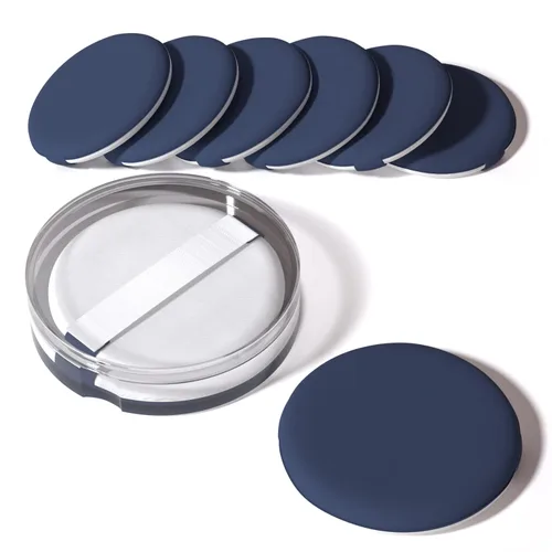MOHOPE 8 esponjas de maquillaje con cojín de aire para base con caja portátil, esponja de mezcla sin látex para líquidos, crema, base y polvo, soplo