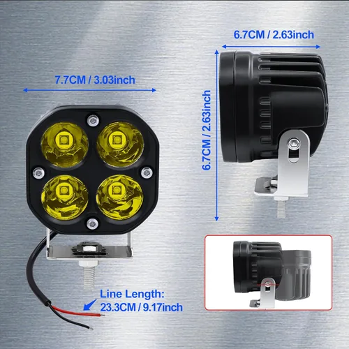 Miniatura 6 de Ourbest Luces puntuales, luces de cubo de conducción de 3 pulgadas para todoterreno (C, 3 pulgadas)
