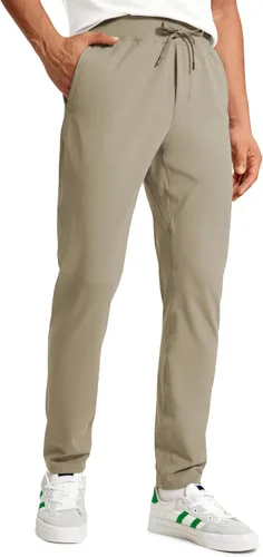 CRZ YOGA Pantalones deportivos elásticos en 4 direcciones para hombre, de 30 pulgadas, para entrenamiento, casual, con bolsillo con cremallera