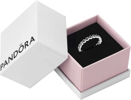Miniatura 2 de Pandora Anillo de plata de ley con diseño de corazones, con caja de regalo