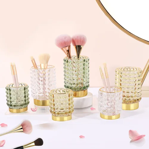 Miniatura 3 de DASITON Organizador Soporte para Brochas de Maquillaje, Soporte para Brochas de Maquillaje de Cristal, Organizador de Almacenamiento de Brochas
