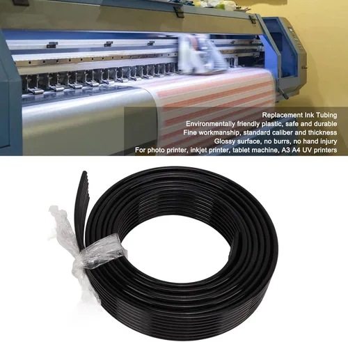 Miniatura 4 de Tubo de tinta de 8 líneas Tubo de tinta flexible de reemplazo de 9.8 ft OD 0.197 in ID 0.118 in manguera de tinta de impresora (negro)