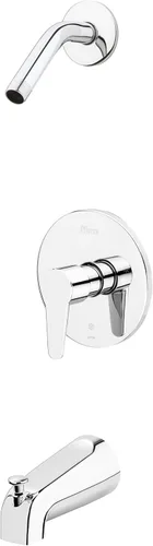 Pfister R890700 - Kit de molduras de grifo de bañera y ducha de cromo pulido moderno de una sola manija con cumplimiento ADA, menos cabezal de