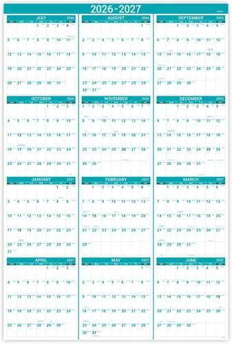 Calendario anual de pared 2024, de una página, para organizar, con fecha juliana de enero a diciembre, papel grueso prémium, disposición vertical,