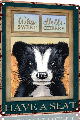 Miniatura 11 de Skunk Bathroom Wall Decor Signs Metal Aluminum Sign Remember to Wipe Bathroom Decor Weird Stuff 12x8 Inches Decor Funny Poster Funny Bathroom 8294