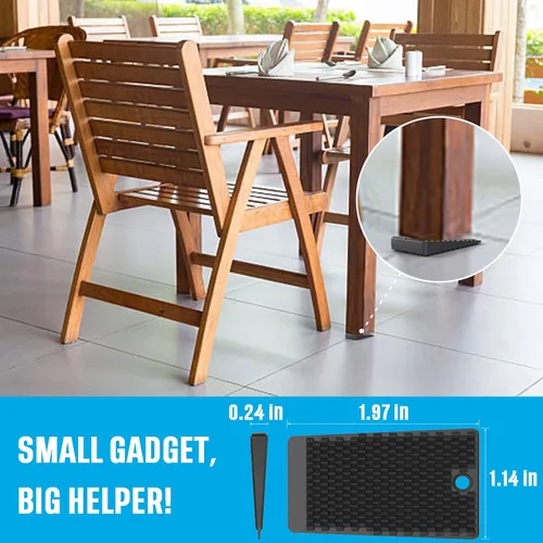 Miniatura 4 de YARKOR Niveladores de muebles, tarro de 80 piezas, cuñas de plástico para nivelar, cuña de goma negra para mesa, inodoro, refrigerador, piano, cuñas