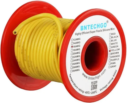 Miniatura 23 de BNTECHGO Carrete de alambre de silicona de calibre 16, rojo de 25 pies y negro, 25 pies, 2 cables separados, alambre de cobre estañado flexible