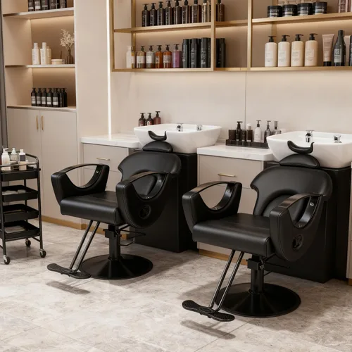 Miniatura 6 de Silla de peluquería de salón, sillas reclinables para estilista, silla de estilista de peluquería, bomba hidráulica resistente, silla de peluquería
