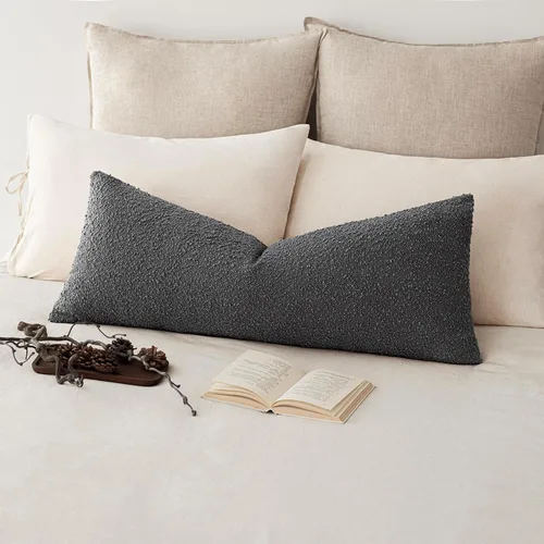 Miniatura 64 de Foindtower Fundas de almohada decorativas con textura de boucle, fundas de almohada sólidas, neutrales, suaves y acogedoras para silla, sofá