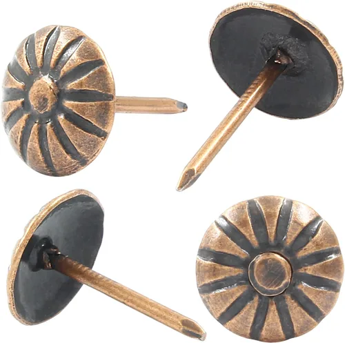 Miniatura 8 de 100 tachuelas decorativas para tapicería de latón dorado, muebles antiguos, clavos para tapicería, margaritas para sofá, puerta y manualidades
