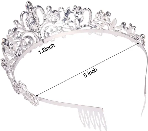 Miniatura 2 de COCIDE Tiara Crowns - Diadema de cristal con diamantes de imitación, corona de princesa con peines, diadema de novia, boda, graduación, fiesta de TG