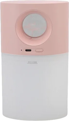 Mini humidificador, humidificador pequeño de niebla fina de nivel nano con luz ambiental colorida, bajo ruido, 11.8 fl oz, gran capacidad, Rosa