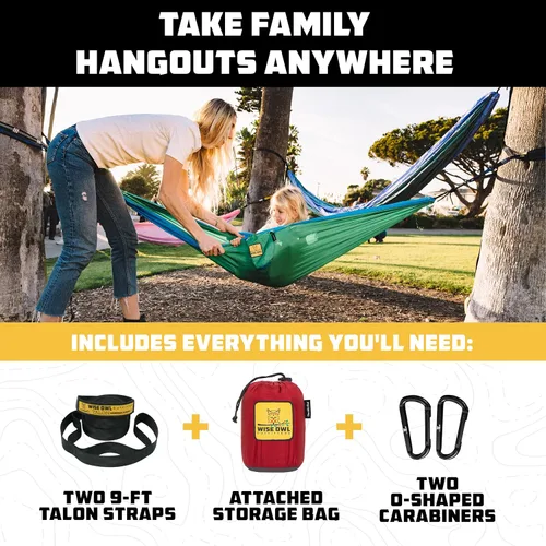 Miniatura 4 de Wise Owl Outfitters Hamaca de camping – Hamaca portátil de 500 libras con correas de árbol – viajes, mochileros, senderismo, equipo de campamento al