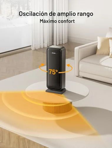Miniatura 4 de Pelonis Calentador de espacio eléctrico de 1500 W para uso en interiores con termostato, oscilación y control remoto – Calentador de cerámica