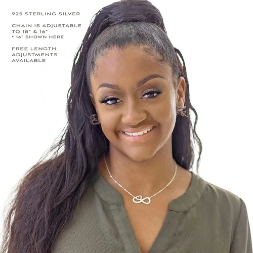 Miniatura 3 de EFYTAL Collar infinito de oro o plata, regalo de madre e hija, regalos de cumpleaños para hija, collares de mamá, regalos de graduación para hijas
