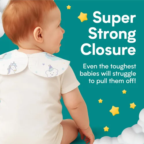Miniatura 2 de Eli with Love Disposable Bibs Individually Wrapped Bib with Crumb Catcher - Waterproof Baby Bibs For Feeding Unicornio - Manga Corta