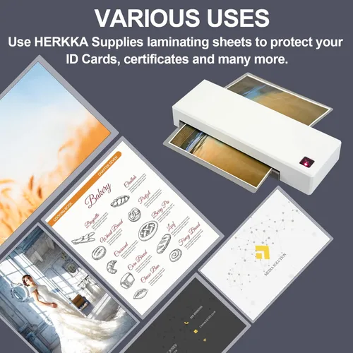 Miniatura 6 de HERKKA Paquete de 100 hojas de laminación, para hojas de 11 x 17 pulgadas, bolsas de laminación térmica transparente de 3 mil, 11.5 x 17.5 pulgadas