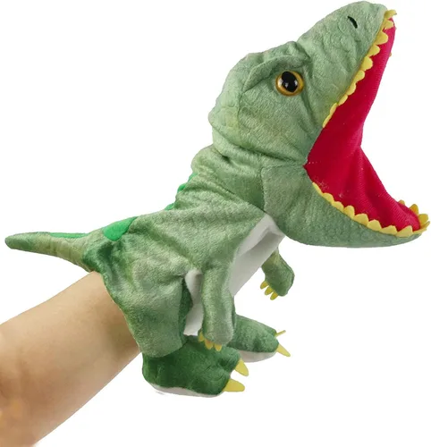 Miniatura 7 de Títeres de mano de dinosaurio de peluche, animal de peluche de dinosaurio, lindo juguete de peluche suave, gran regalo de cumpleaños para niños