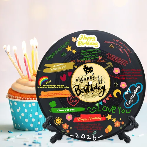 Miniatura 6 de Decoraciones de Cumpleaños de Discos de Vinilo Sweet 16 de 11.6"X11.6", Decoraciones de Cumpleaños 16 Letrero de Favor de Fiesta Póster, Alternativa